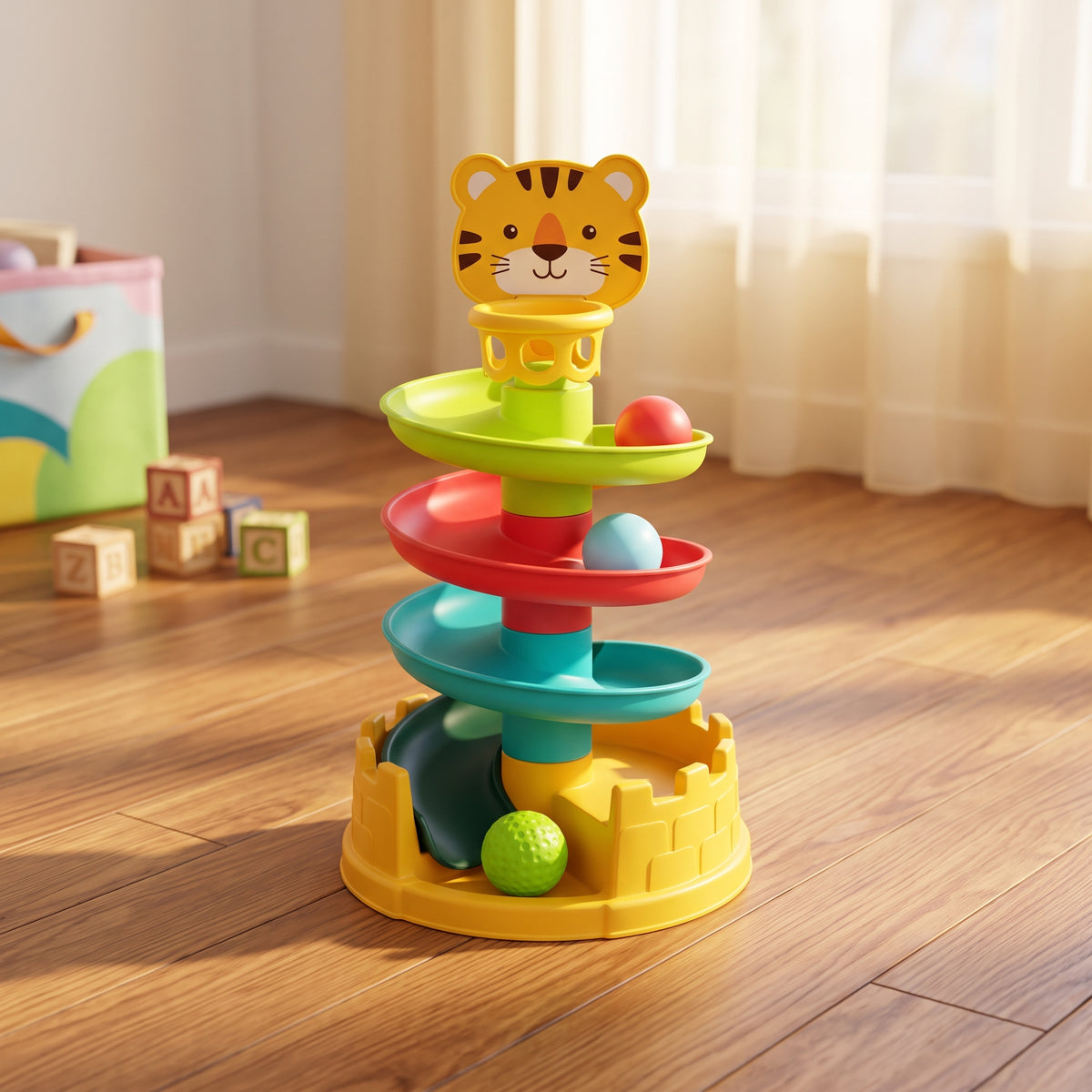 Roll Ball Tower Toy for Kids -SEO-Friendly Product Title Monkey Roll Ball Tower Toy for Toddlers β Swirling Ball Drop Ramp Educational Activity & Brain Development Toy