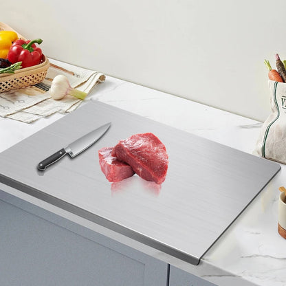 Premium  Stainless steel 304 Cutting Board 37 × 30 × 2 cm – Heavy-Duty Chopping, Dough & Food Preparation Board