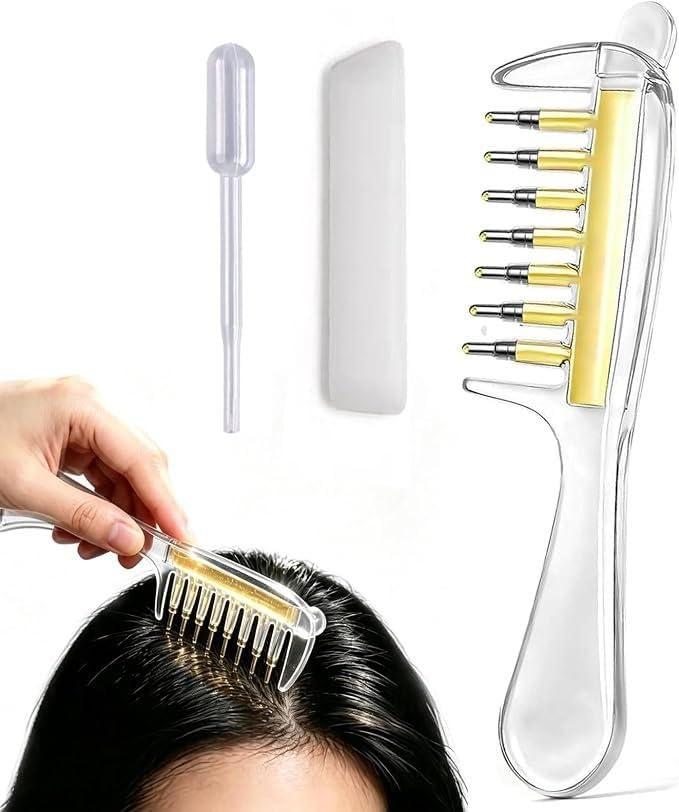 Hair Oil Applicator Comb – Refillable Scalp Massager &amp; Oil Dispenser
