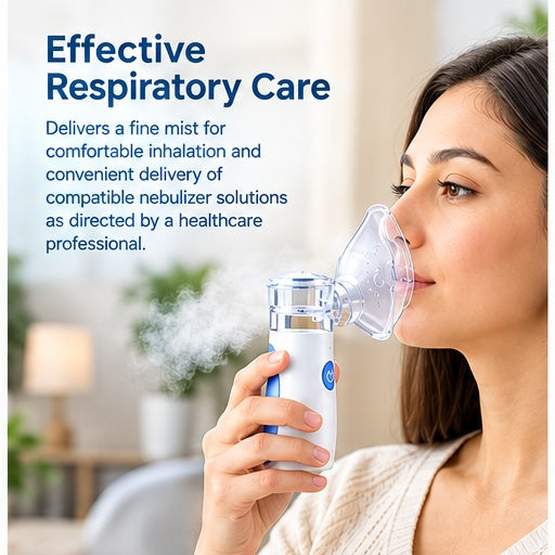 Portable Mesh Nebulizer Machine for Adults & Kids – Compact Handheld Nebulizer for Home & Travel, Quiet Mist Inhaler