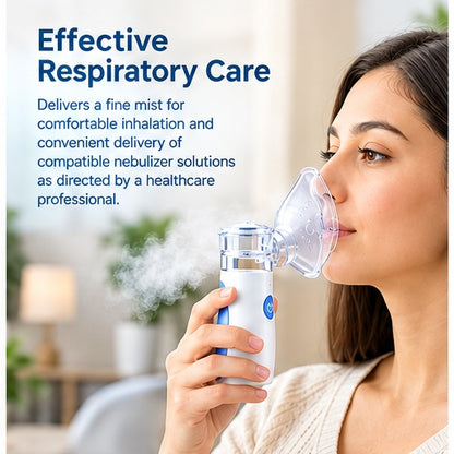 Portable Mesh Nebulizer Machine for Adults & Kids – Compact Handheld Nebulizer for Home & Travel, Quiet Mist Inhaler