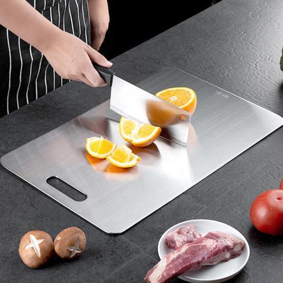 Premium  Stainless steel 304 Cutting Board 37 × 30 × 2 cm – Heavy-Duty Chopping, Dough & Food Preparation Board