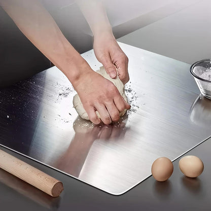Premium  Stainless steel 304 Cutting Board 37 × 30 × 2 cm – Heavy-Duty Chopping, Dough & Food Preparation Board