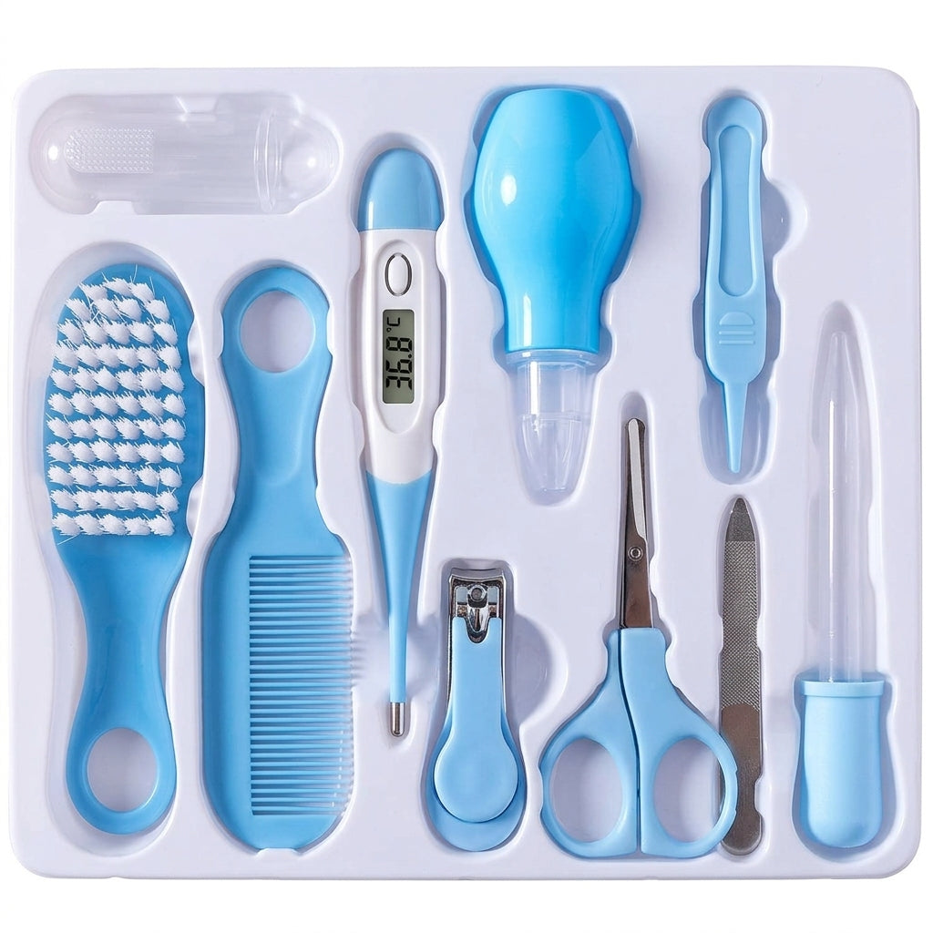 Essential Newborn Baby Care Kit (10 Pcs) - Safe & Gentle Manicure, Pedicure, and Healthcare Set for Infants and Toddlers