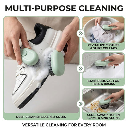 Multifunctional Liquid Adding Cleaning Brush – 2-in-1 Soap Dispensing Shoe Brush with Large Capacity Storage & Soft Fur Bristles for Clothes, Shoes & Deep Cleaning