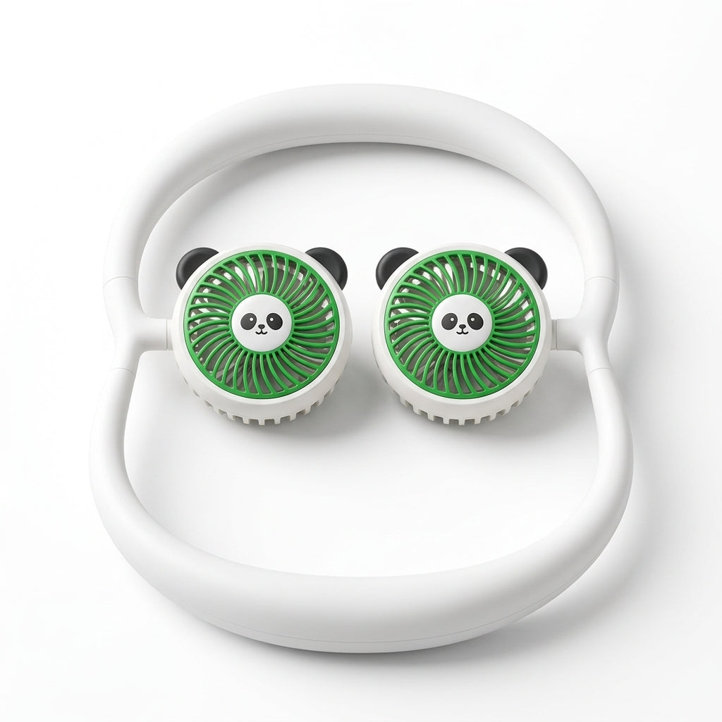 Wearable Panda Neck Fan – Hands-Free Portable Personal Cooling Fan with Flexible Neckband