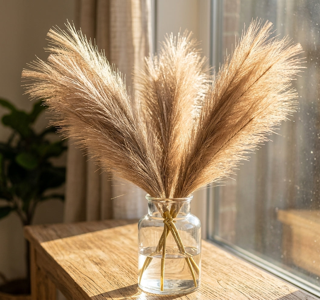 3-Piece Premium Faux Pampas Grass Bundle