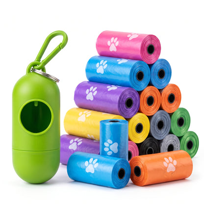 Disposable Diaper Bags for Baby | 120 Scented Nappy Disposal Bags with 1 Dispenser | Leak-Resistant Biodegradable Diaper Waste Bags | 8 Rolls for Baby, Travel & Pet Waste