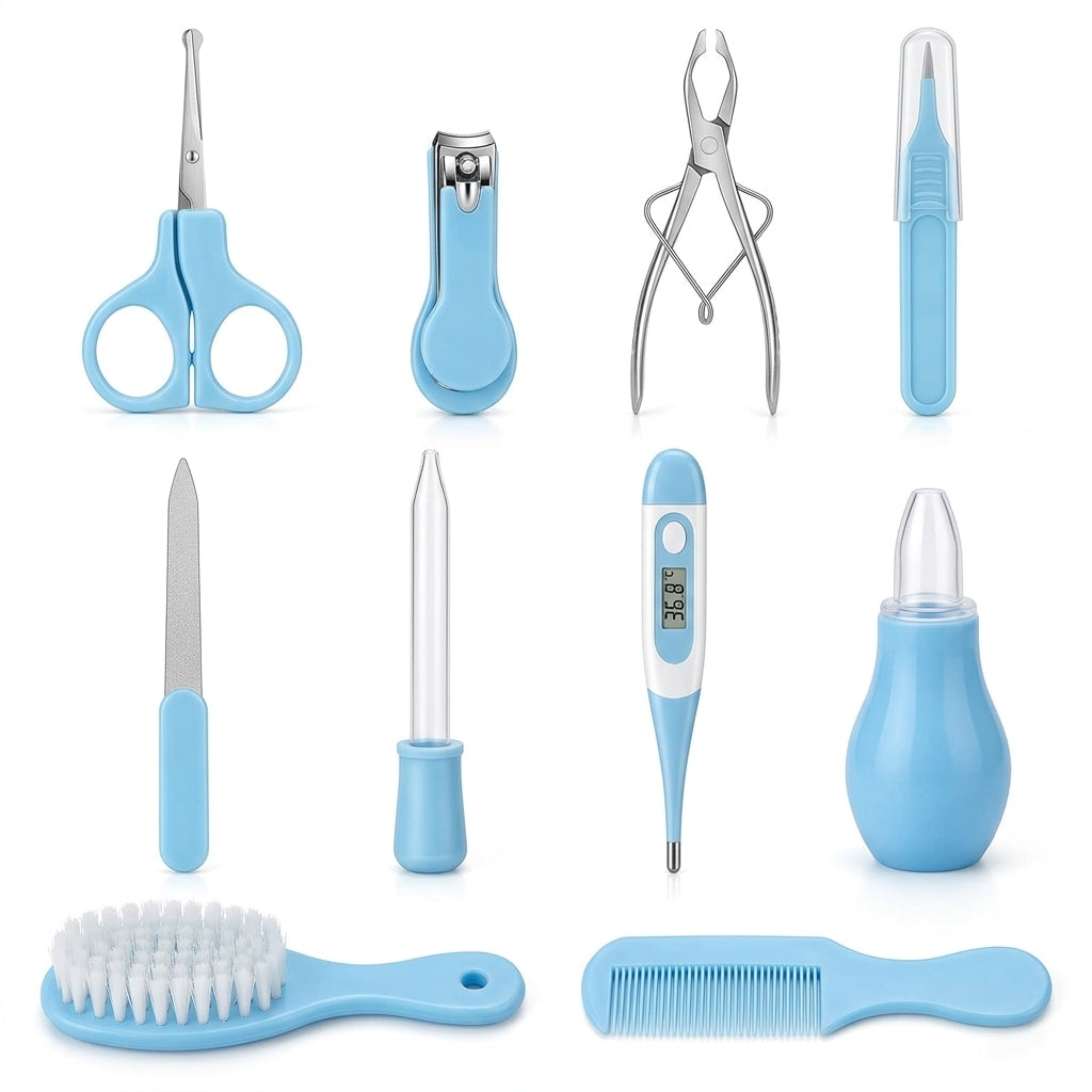Essential Newborn Baby Care Kit (10 Pcs) - Safe & Gentle Manicure, Pedicure, and Healthcare Set for Infants and Toddlers