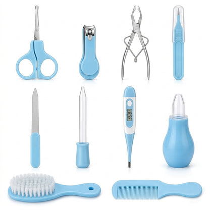 Essential Newborn Baby Care Kit (10 Pcs) - Safe & Gentle Manicure, Pedicure, and Healthcare Set for Infants and Toddlers