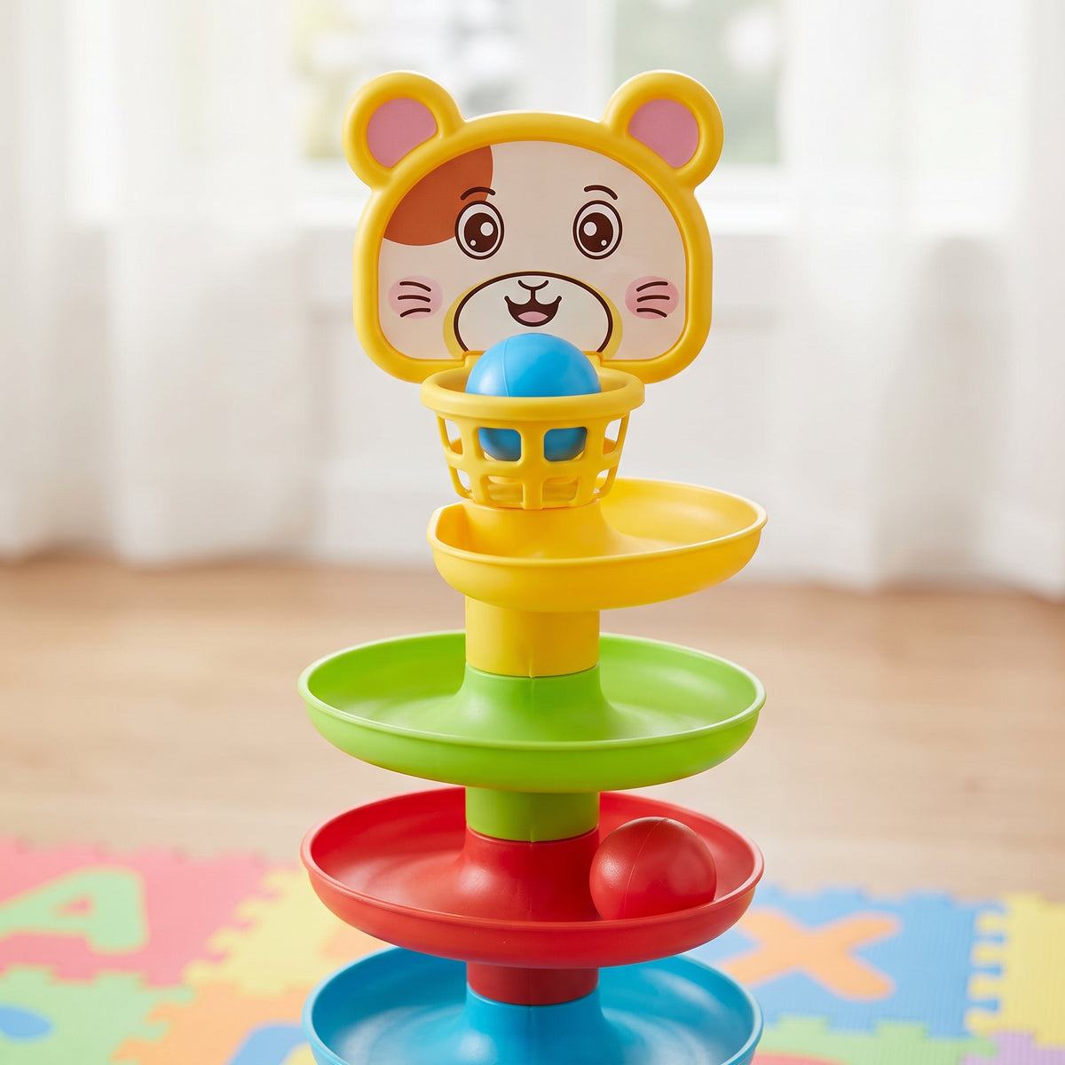 Roll Ball Tower Toy for Kids -SEO-Friendly Product Title  Monkey Roll Ball Tower Toy for Toddlers – Swirling Ball Drop Ramp Educational Activity & Brain Development Toy