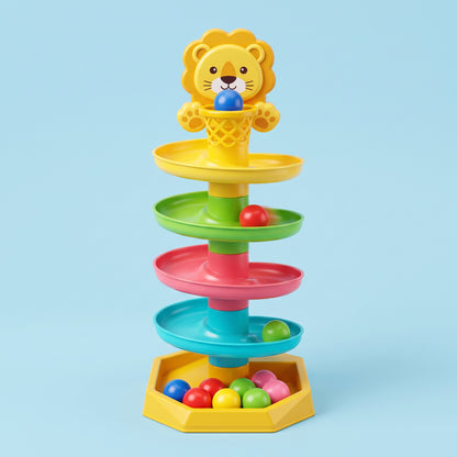 Roll Ball Tower Toy for Kids -SEO-Friendly Product Title  Monkey Roll Ball Tower Toy for Toddlers – Swirling Ball Drop Ramp Educational Activity & Brain Development Toy