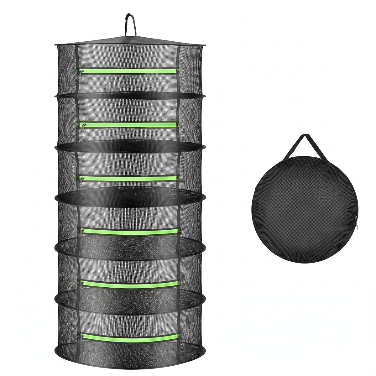 6-Layer Herb Drying Rack | Foldable Hanging Mesh Dryer for Herbs, Fruits, Plants & Seeds | Portable Outdoor Food Drying Rack with Multiple Layers