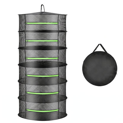 6-Layer Herb Drying Rack | Foldable Hanging Mesh Dryer for Herbs, Fruits, Plants & Seeds | Portable Outdoor Food Drying Rack with Multiple Layers